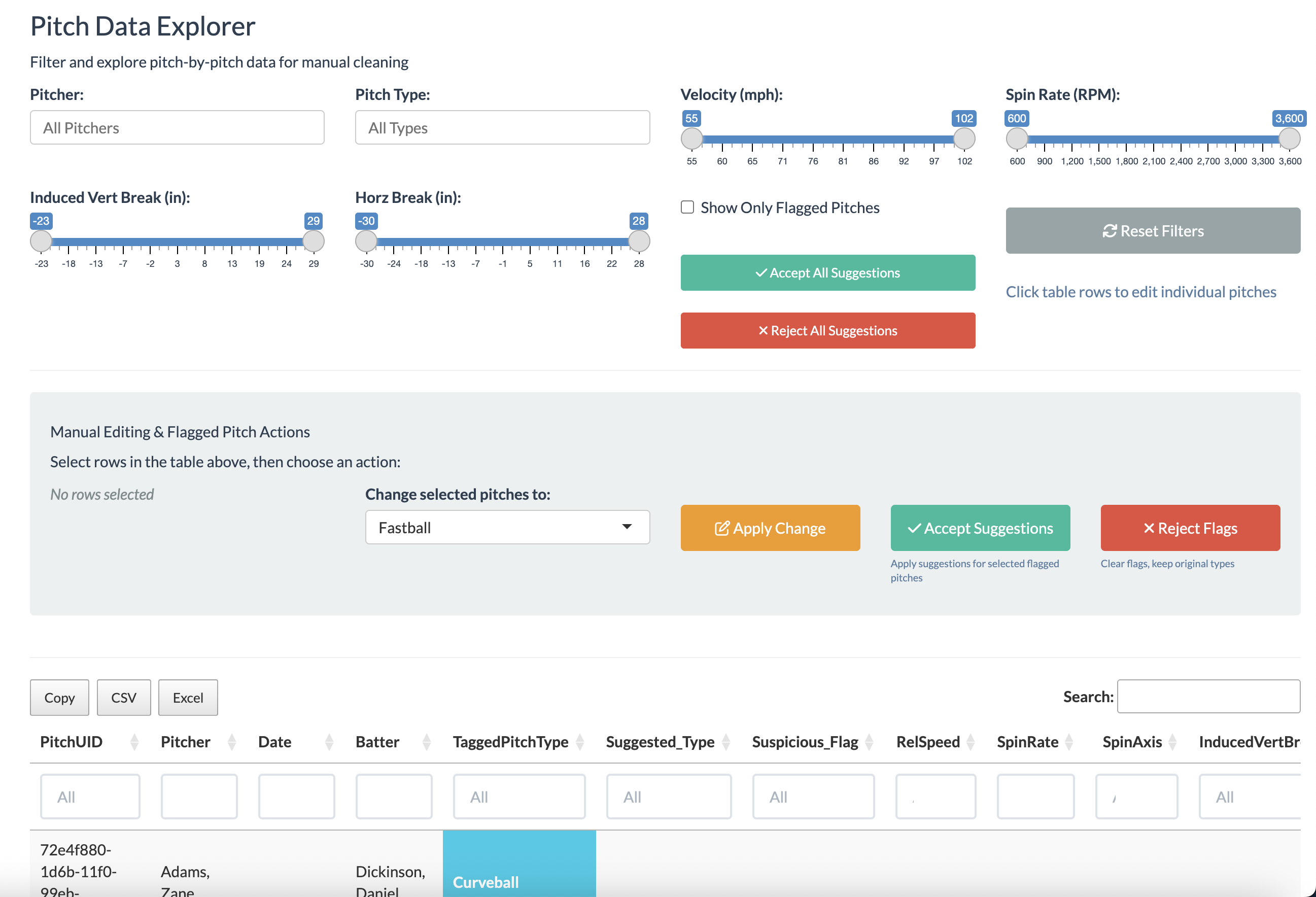 Data Explorer Interface